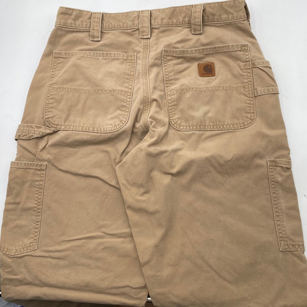 Carhartt B151 DKH Loose Original Fit Carpenter Pants Men 32x32 Khaki Cotton Work